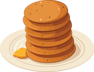 A delightful collection of stylized biscuit illustrations, showcasing  shapes and arrangements