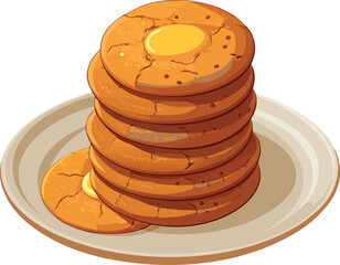 A delightful collection of stylized biscuit illustrations, showcasing  shapes and arrangements