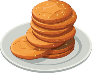 A delightful collection of stylized biscuit illustrations, showcasing  shapes and arrangements