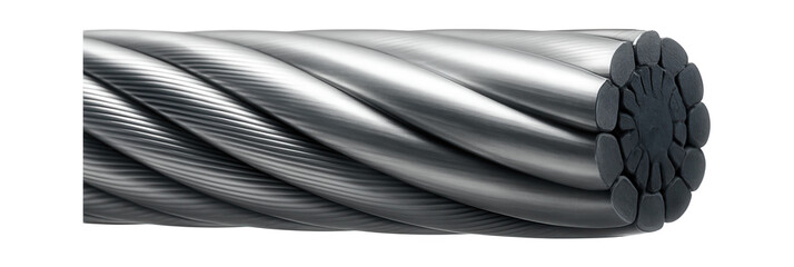 Galvanized steel cable with a compacted strand design for use in marine environments.