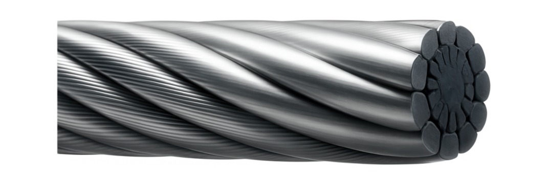 Galvanized steel cable with a compacted strand design for use in marine environments.