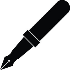 fountain pen icon silhouette on white background (3).eps