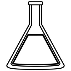 Erlenmeyer flask line art vector
