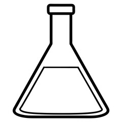 Erlenmeyer flask line art vector
