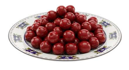 Whole Cherries on Czech Porcelain Folk Style Plate