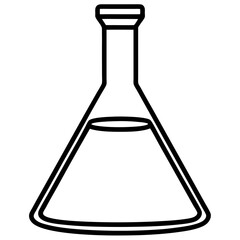 Erlenmeyer flask line art vector