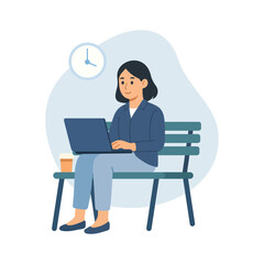Work from Anywhere Concept in Flat Vector Style