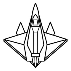 Fototapeta premium F-22 Raptor line art vector