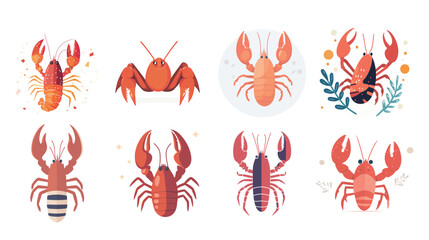 Lobster Vector Illustration on White Background – Detailed Seafood Graphic
