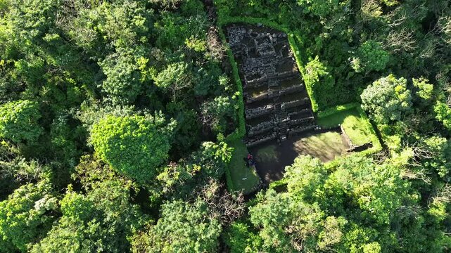 drone view old stone wall