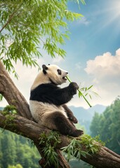 panda eating bamboo