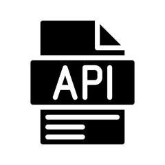 Api Glyph Icon. Minimalist document with web Online