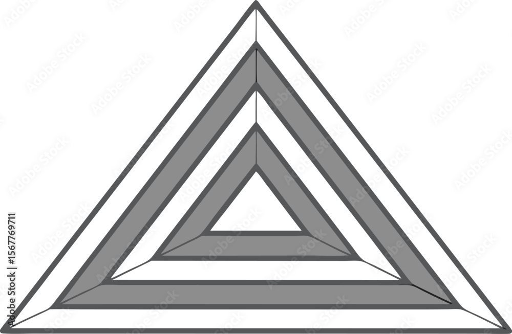 Fototapete abstract triangle tunnel illusion a geometric design of nested shapes creating depth and perspective