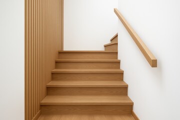 Interior staircase design with decorative wall and background elements