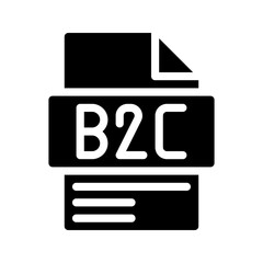 B2c Glyph Icon. A business model that sells directly to consumers.
