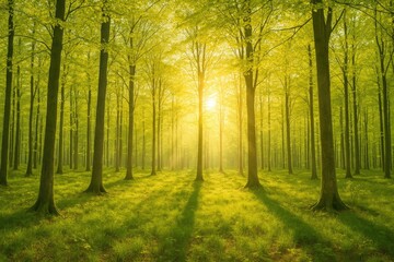 Obraz premium The Arrival of Spring in a Woodland Setting