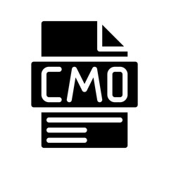 Cmo Glyph Icon. Chief Marketing Officer File Abbreviation Marketing department leader