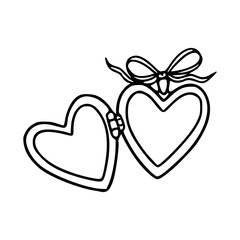 open heart shaped pendant with ribbon