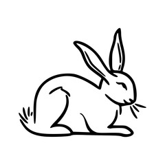 simple rabbit outline clipart