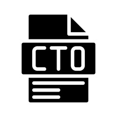 Cto Glyph Icon. File Document icon, Chief Technology Officer