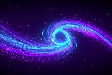 vibrant blue and purple swirling particles blending into glowing trail