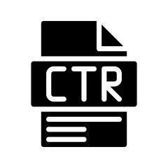 Ctr Glyph Icon. File Document icon Percentage of clicks on ads or links
