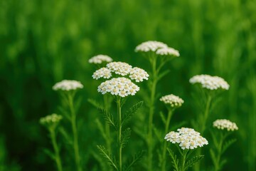 Fototapeta premium Stunning Herb Garden Featuring Elegant Milfoil Plants