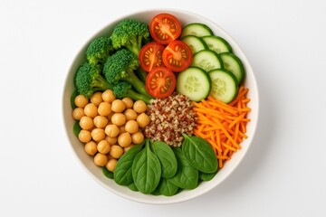 Plant-based dish showcasing nutritious meal on a plain white backdrop