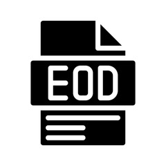 Eod Glyph Icon. File Document icon abbreviation End of work day