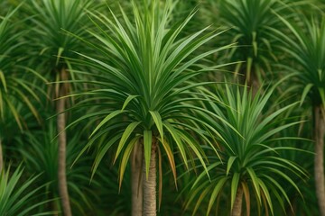 Obraz premium Tropical screw pine plants with spiky foliage used for decoration