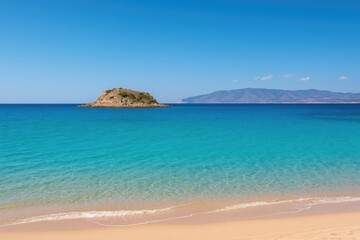 Fototapeta premium Malowniczy widok na odległą wyspę i otaczający ją półwysep