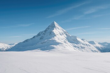 A panoramic perspective of a mountain peak from the highland