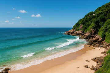 Obraz premium Scenic vista of a coastal paradise in Rio de Janeiro