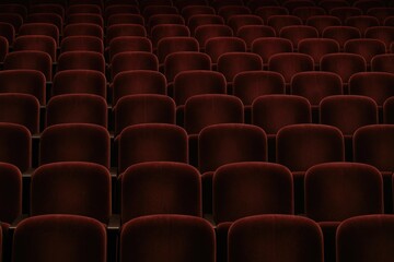 Obraz premium Luxury plush seating for audience members in theaters or cinemas