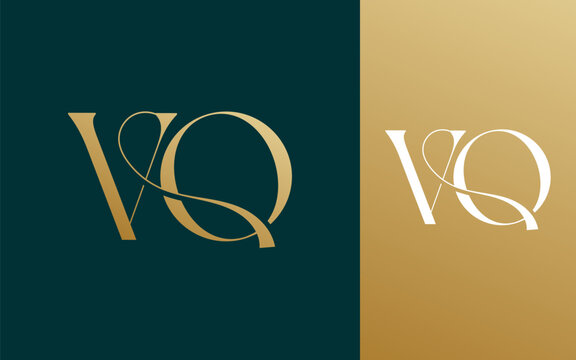 Initial letter VQ QV logo design vector illustration for couple, wedding, and business