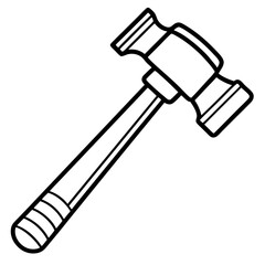 Hammer line art vector