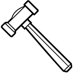 Hammer line art vector
