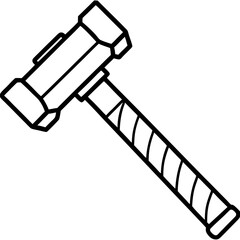 Hammer line art vector