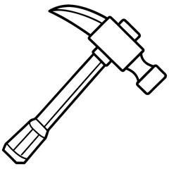 Hammer line art vector