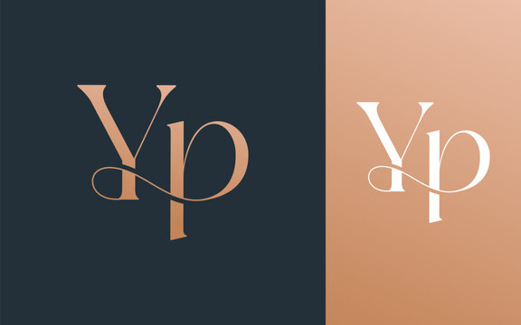 Initial letter YP PY logo design vector illustration for couple, wedding, and business