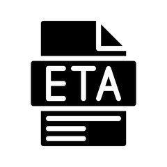 Eta Glyph Icon. File Document icon abbreviation Estimated time of arrival