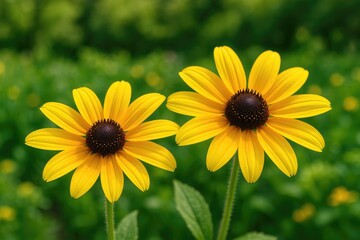 Two golden blossoms in the botanical garden