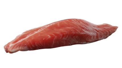 Fresh Tuna Steak Isolated Slice Sushi Grade Sashimi High Quality on transparent background