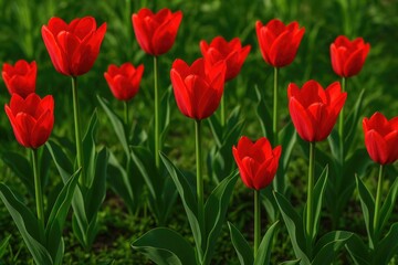Obraz premium Madame Lefeber tulips flourish and blossom in the botanical garden