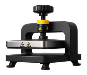 Low-profile sole press with a wide pressing surface and manual pressure adjustment for small footwear workshops.