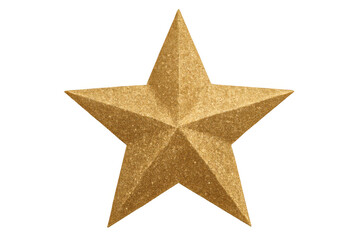 Obraz premium Gold glittering star decoration isolated on transparent background, perfect for festive projects