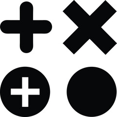 Fototapeta premium plus minus multiply and divide icons silhouette (1).eps