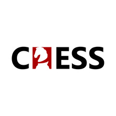 chess game logo with knight piece