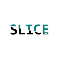 slice typography with cut effect