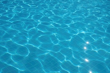 Obraz premium Vivid sunlight shimmering on a vibrant pool surface with clear blue water